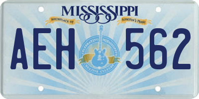 MS license plate AEH562