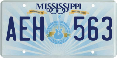 MS license plate AEH563
