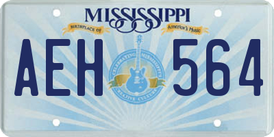 MS license plate AEH564
