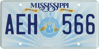 MS license plate AEH566