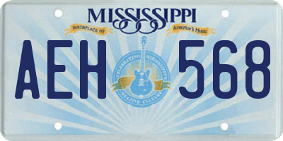 MS license plate AEH568