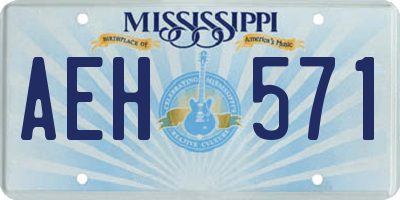 MS license plate AEH571