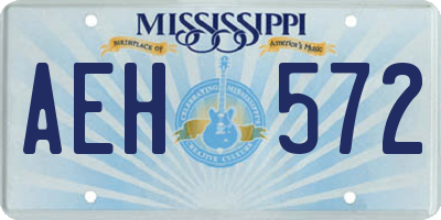 MS license plate AEH572