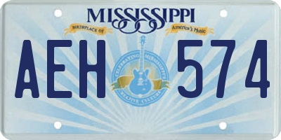 MS license plate AEH574