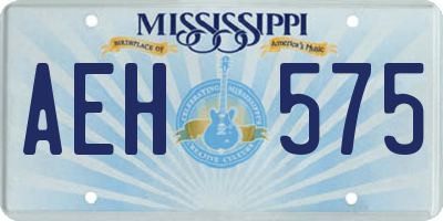 MS license plate AEH575