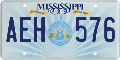 MS license plate AEH576
