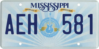 MS license plate AEH581