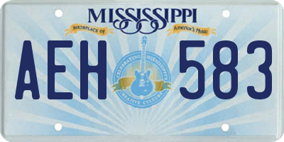 MS license plate AEH583