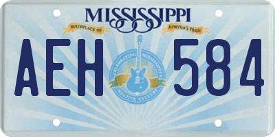 MS license plate AEH584