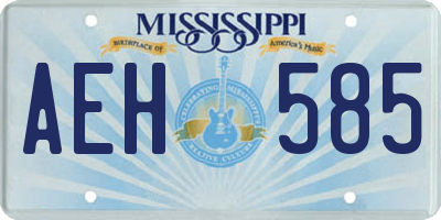 MS license plate AEH585