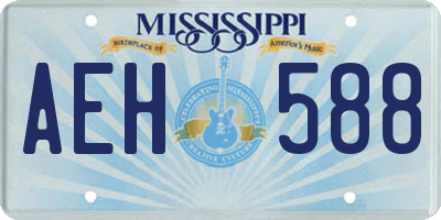 MS license plate AEH588