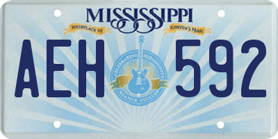 MS license plate AEH592