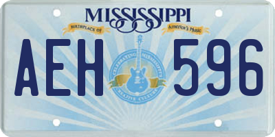 MS license plate AEH596