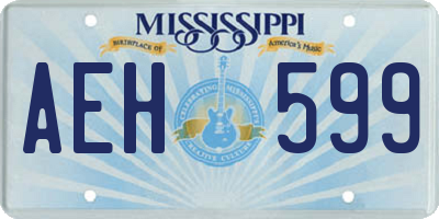 MS license plate AEH599