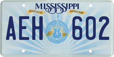 MS license plate AEH602