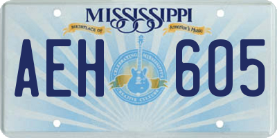 MS license plate AEH605