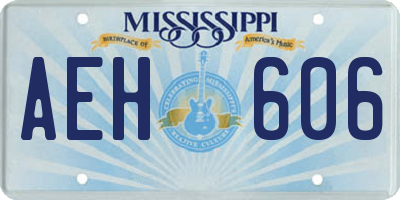 MS license plate AEH606