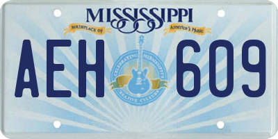 MS license plate AEH609