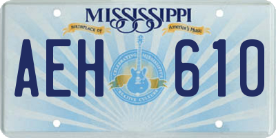 MS license plate AEH610