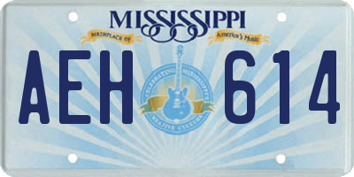 MS license plate AEH614