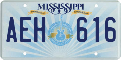 MS license plate AEH616
