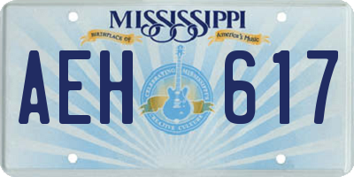 MS license plate AEH617