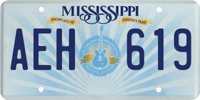 MS license plate AEH619