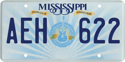 MS license plate AEH622