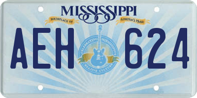 MS license plate AEH624