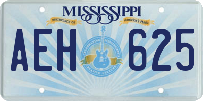MS license plate AEH625