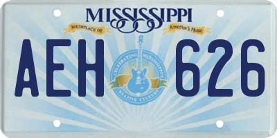 MS license plate AEH626