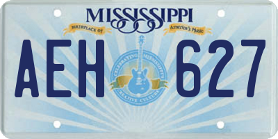MS license plate AEH627