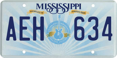 MS license plate AEH634