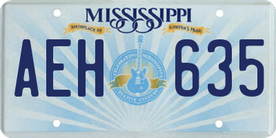MS license plate AEH635