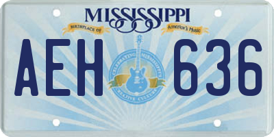 MS license plate AEH636