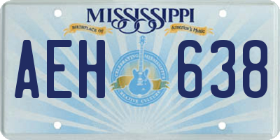 MS license plate AEH638