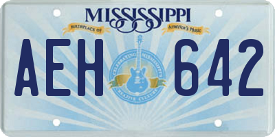 MS license plate AEH642