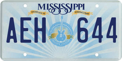 MS license plate AEH644