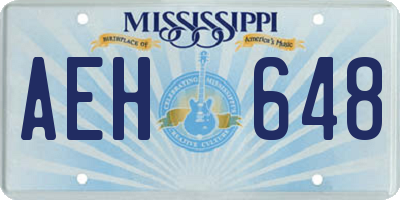 MS license plate AEH648