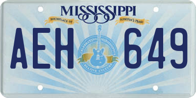 MS license plate AEH649