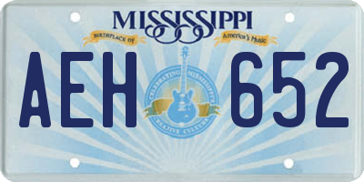 MS license plate AEH652