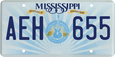 MS license plate AEH655