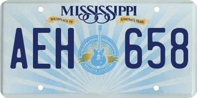 MS license plate AEH658