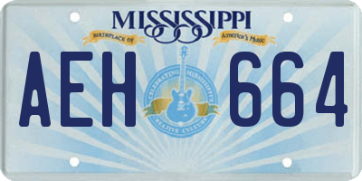 MS license plate AEH664