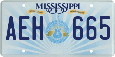 MS license plate AEH665