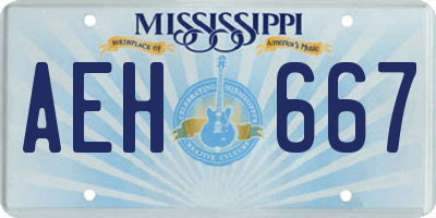 MS license plate AEH667