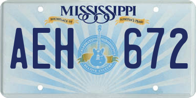 MS license plate AEH672