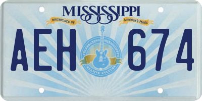 MS license plate AEH674