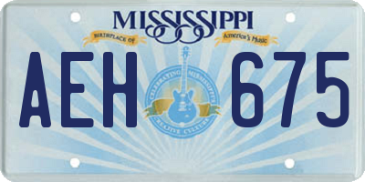MS license plate AEH675