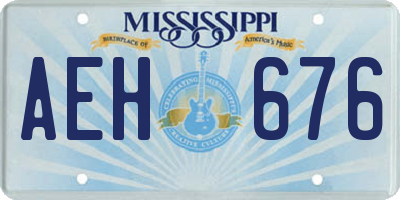 MS license plate AEH676